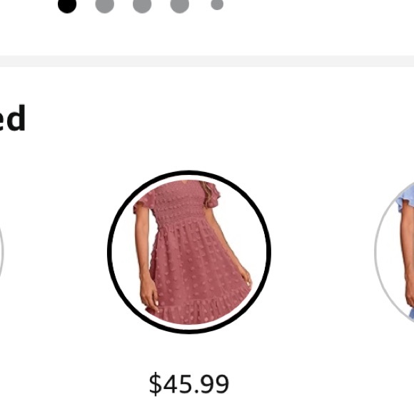 Btfbm v neck short sleeve smocked Swiss dot cute ruffle dress - Picture 6 of 10